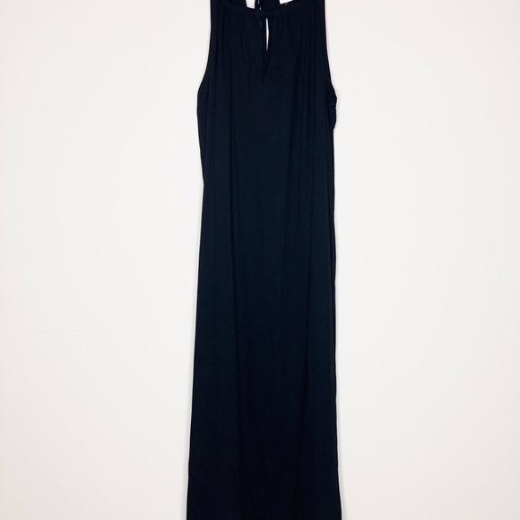 GAP Black Asymmetrical Halter Midi Dress Cocktail - Picture 3 of 6